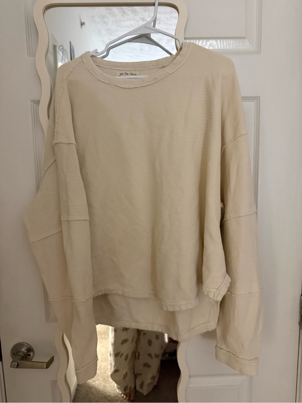 Free People Cream Long sleeve top